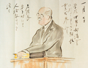 菊地整吾によるシュネーダー院長のスケッチ 1931年